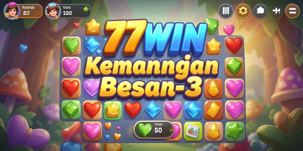 Tangkap momen seru dalam gameplay Match-3 77WIN.