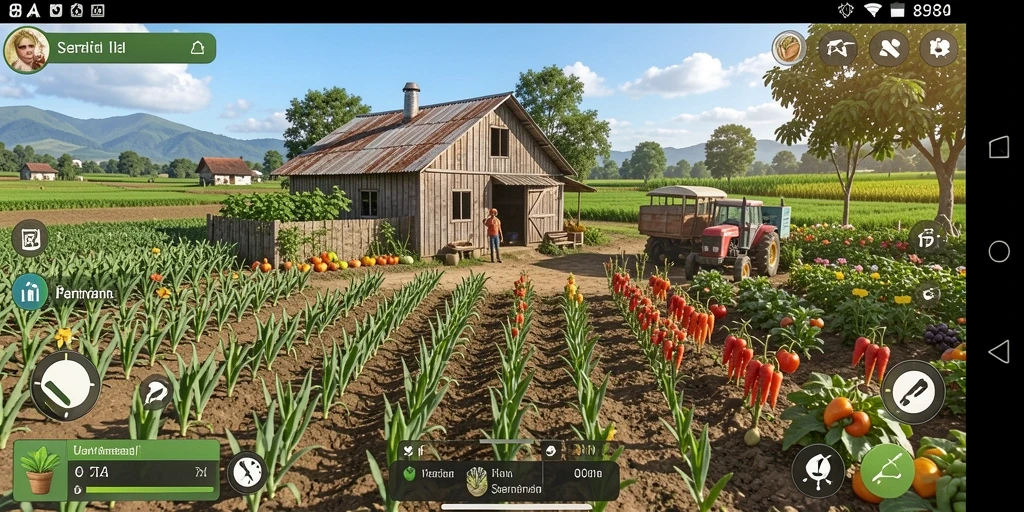 Tampilan gameplay <strong>898A</strong> yang seru dan interaktif dalam dunia pertanian.