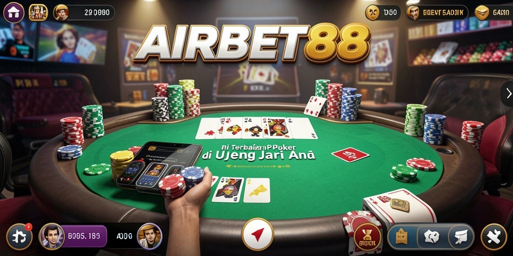 Tampilan gameplay Poker yang mengasyikkan di AIRBET88.