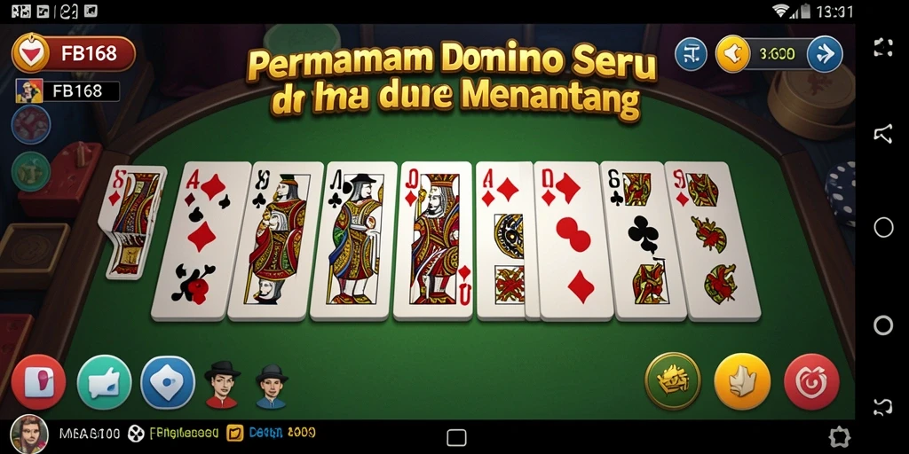 Tampilan permainan Domino yang seru dan interaktif di FB168.