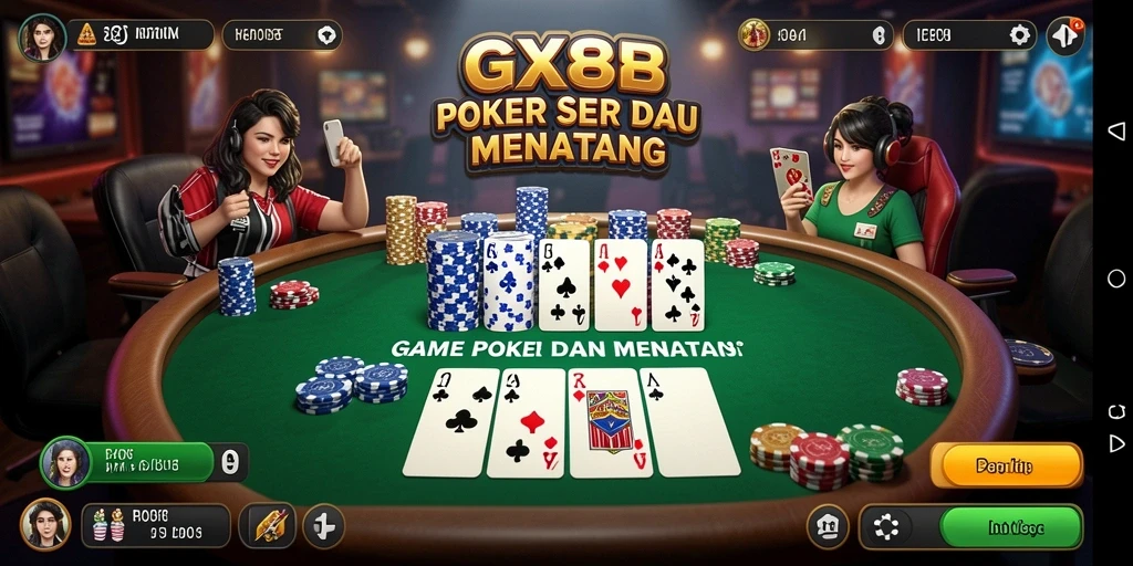 Tampilan gameplay seru dari permainan Poker di GX88.