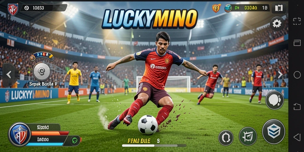 Mainkan gameplay menarik dalam LUCKYMINO dengan aksi sepak bola terbaik.