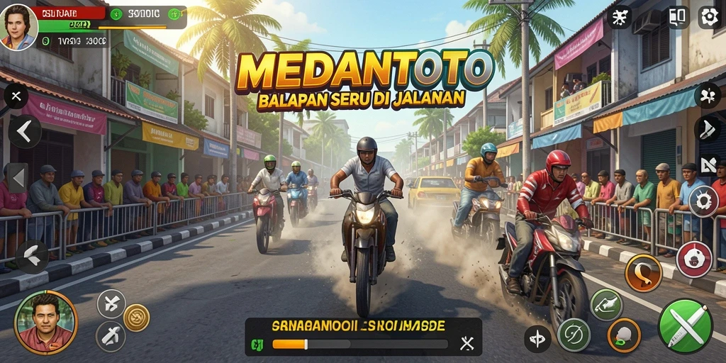 Tangkapan layar dari aksi balapan seru di MEDANTOTO.