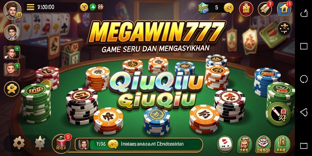 Tampilan gameplay seru dari MEGAWIN777, permainan QiuQiu yang menggembirakan.