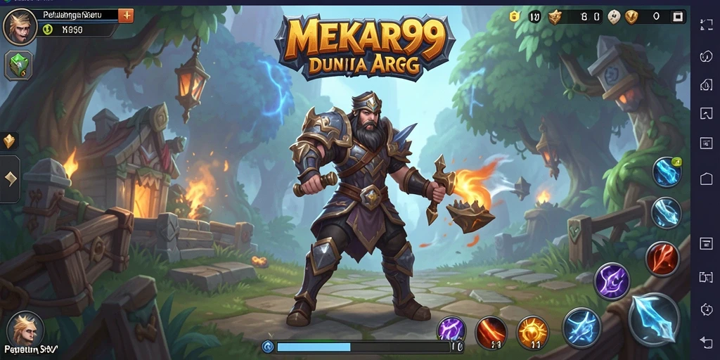 Screenshot gameplay ARPG di MEKAR99 yang menunjukkan pertarungan seru.