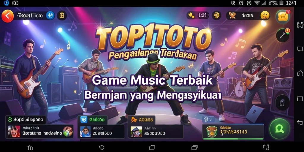 Screenshot gameplay TOP1TOTO yang menunjukkan interaksi menarik dengan musik.