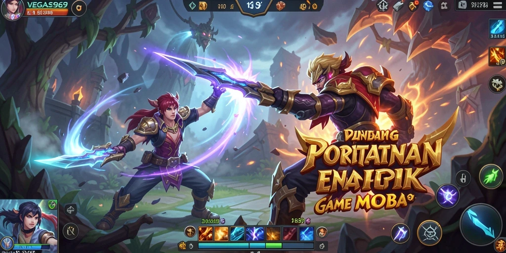 Tampilan gameplay seru di VEGAS969 dengan aksi MOBA yang mendebarkan.
