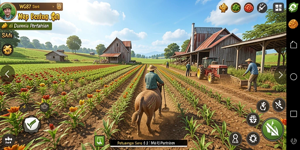 Tampilan gameplay WG87 yang menarik di dunia pertanian.